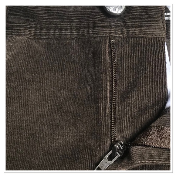 Mountain Hardware Corduroy Zip Fly Button Waist Mini Skirt Brown Size 8 - Picture 5 of 8